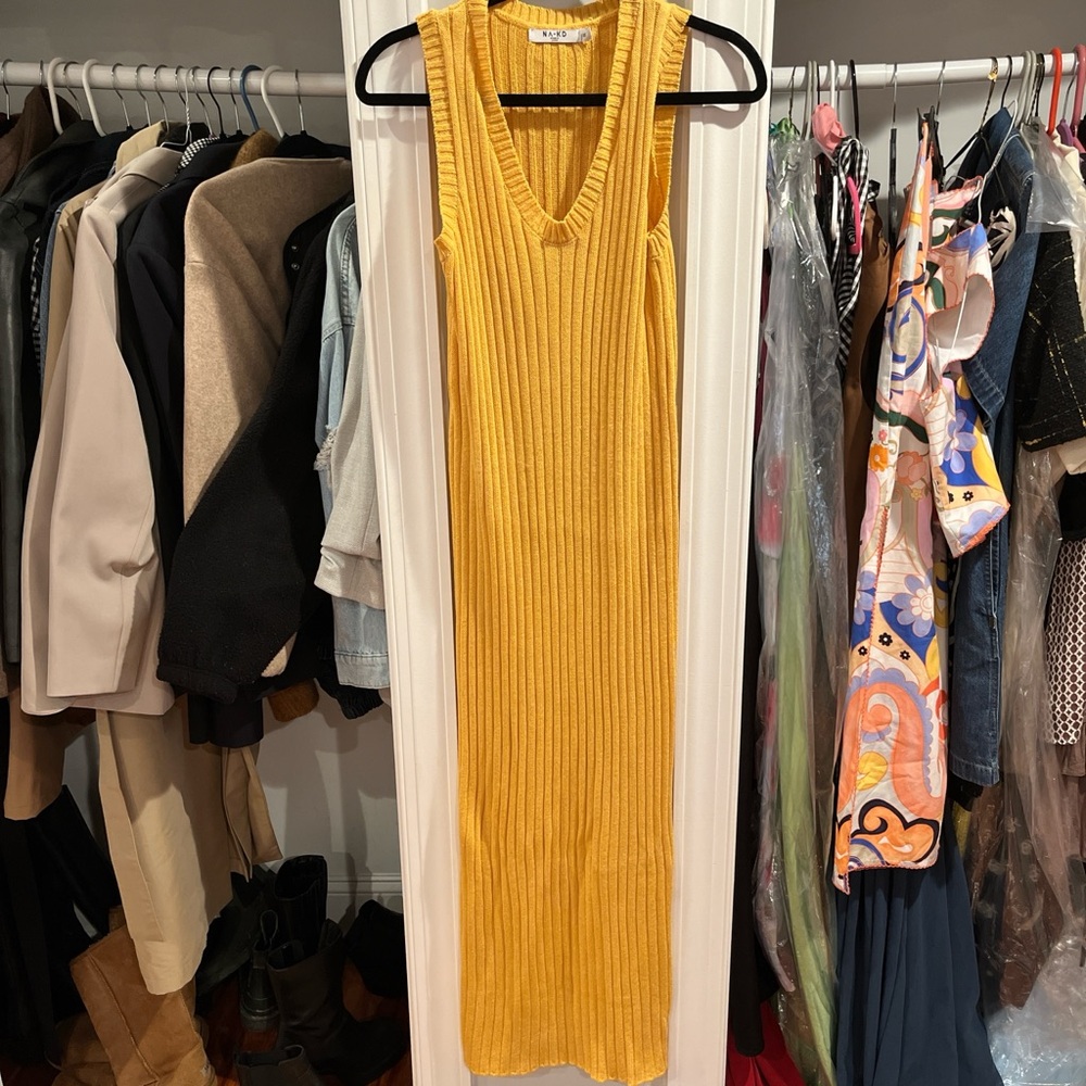 Orange Knit Maxi Dress
